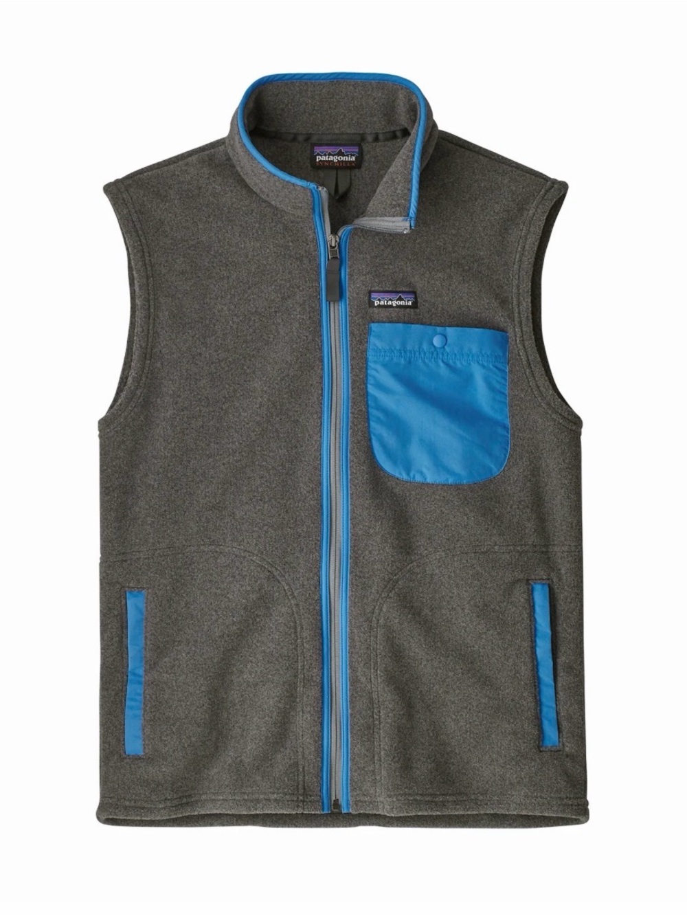 Patagonia Men’s Karstens Synchilla Fleece Vest Gray Blue L Style 25681 Gorpcore
